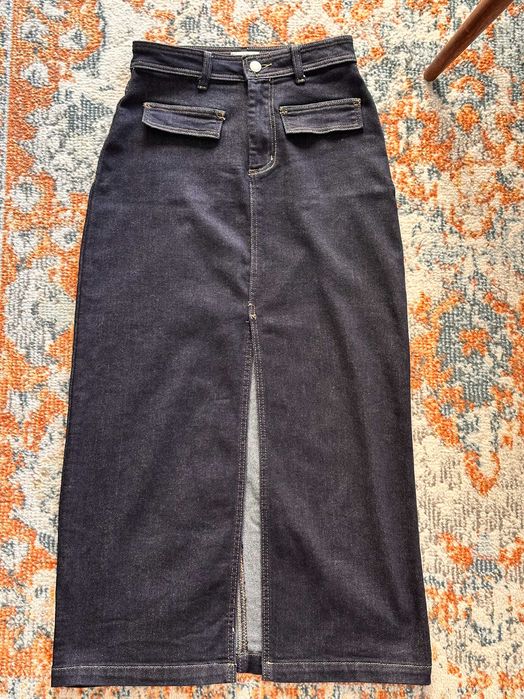 Avec Les Filles długa spódnica z dżinsu (denim skirt maxi) rozmiar S