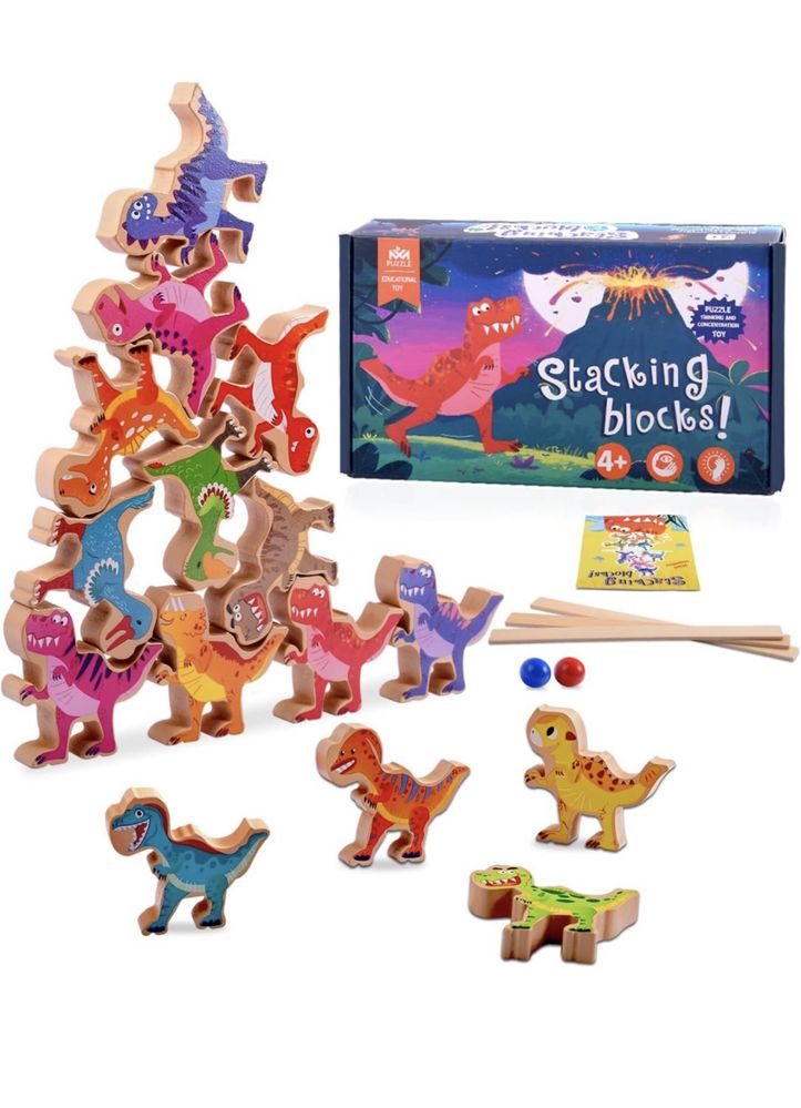Puzzle Stacking blocks Dino
