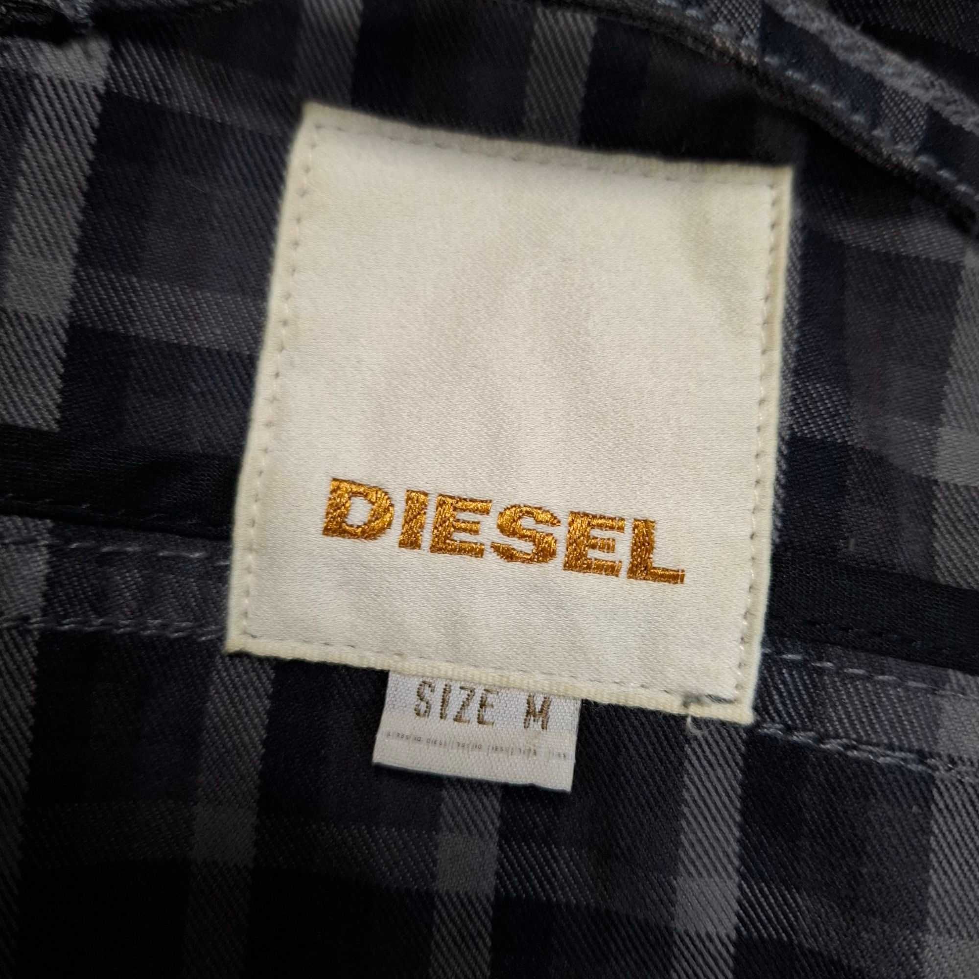 DIESEL kurtka męska bomberka w kratkę rozmiar M jeansowa rozpinana Y2K