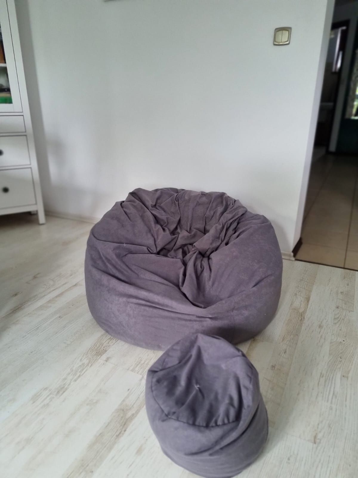 Pufa fotel worek do siedzenia + podnózek