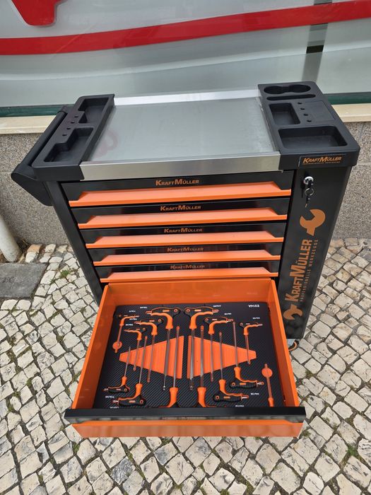 Carrinho de ferramentas 7 gavetas 6 completas novo