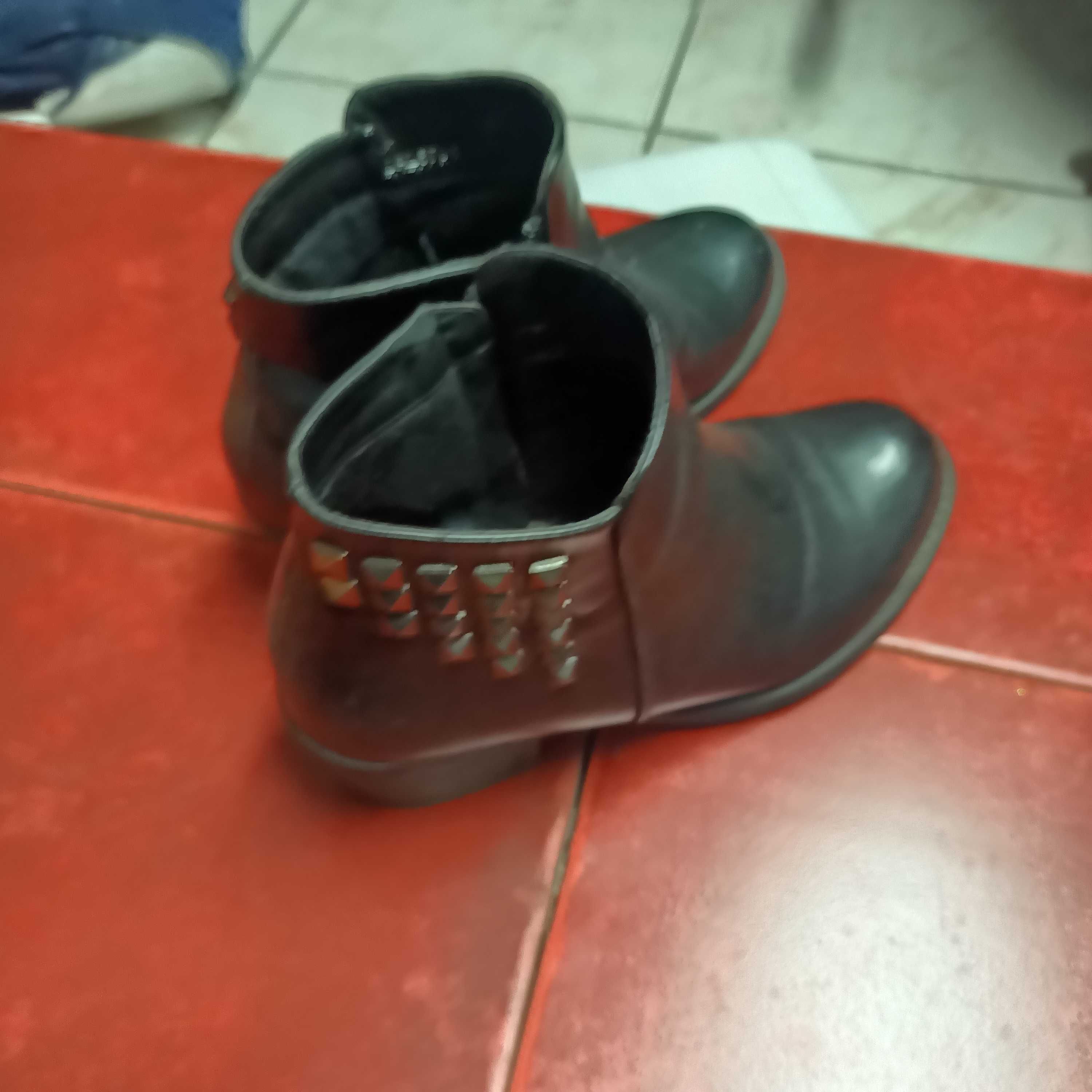 Buty damskie na motor na party z ćwiekami r.36 skóra okazja