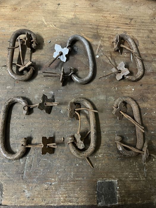 6 puxadores de movel antigos