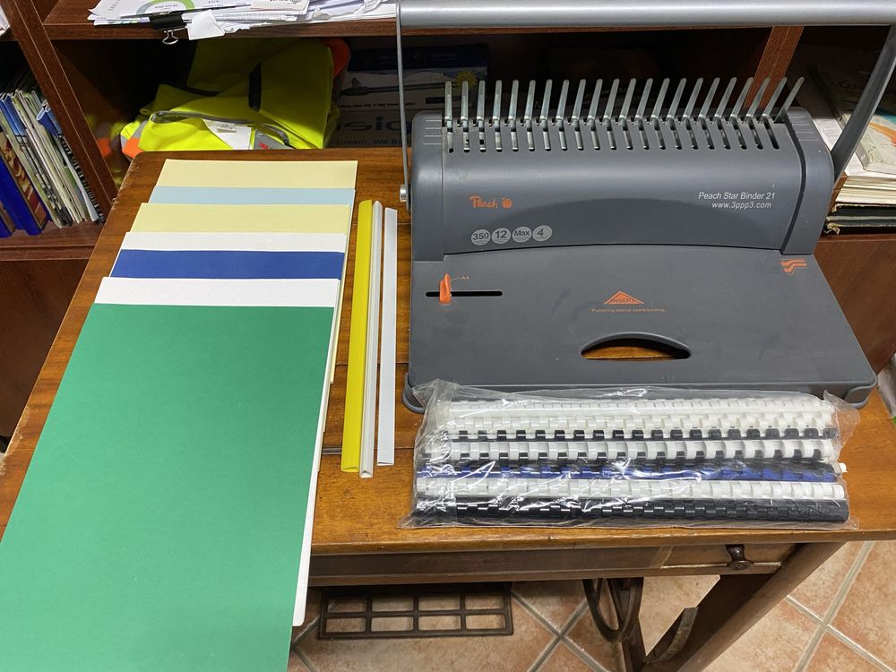 Maquina de encadernar + acessorios
