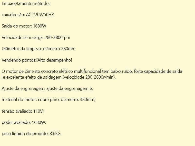 D11- Talocha Cimento Elétrico, Gesso Cimento Concreto Alisamento 1680W