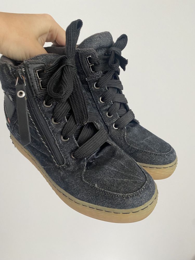 Diesel jeansowe denimowe buty botki sneakersy na koturnie 38