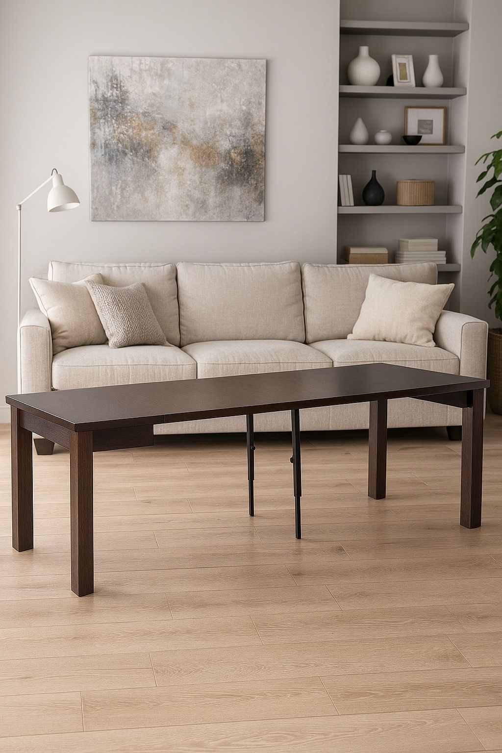 Solidny kwadratowy rozkładany stół, stolik 80x80x280cm EKSTRA