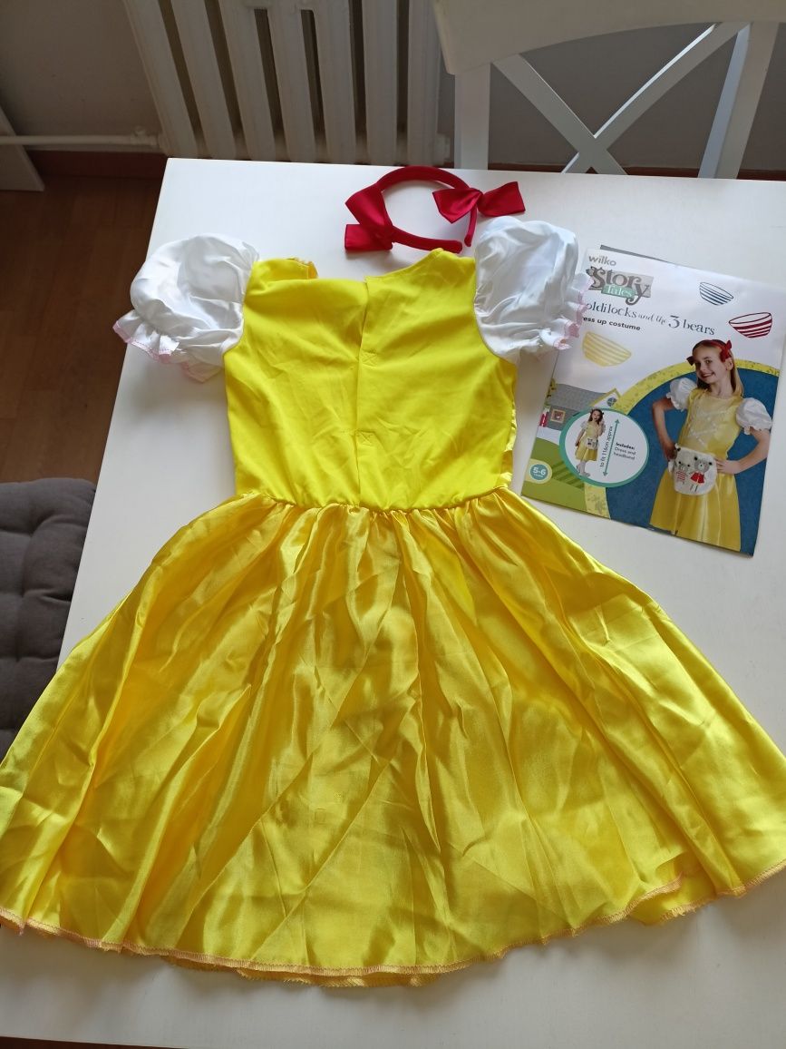 Kostium sukienka Goldilocks Złotowłosa i trzy misie 5-6 lat, rozm. 116