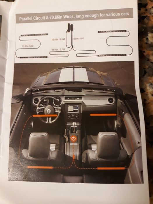 Luzes led do interior do carro com varias cores