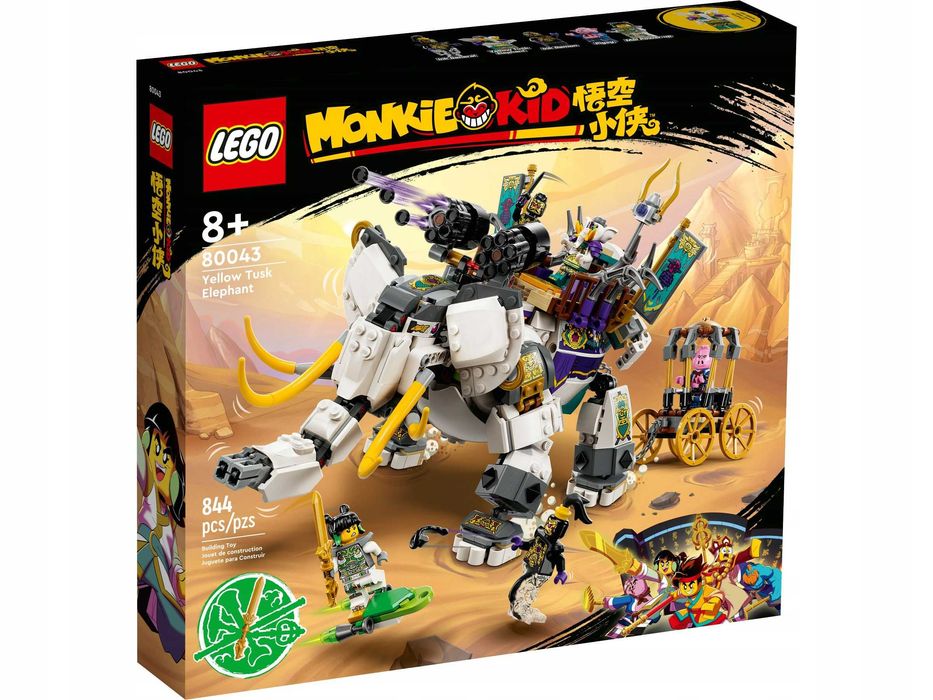 Zestaw klocków LEGO Monkie Kid 80043 Yellow Tusk Elephant 844 elementy