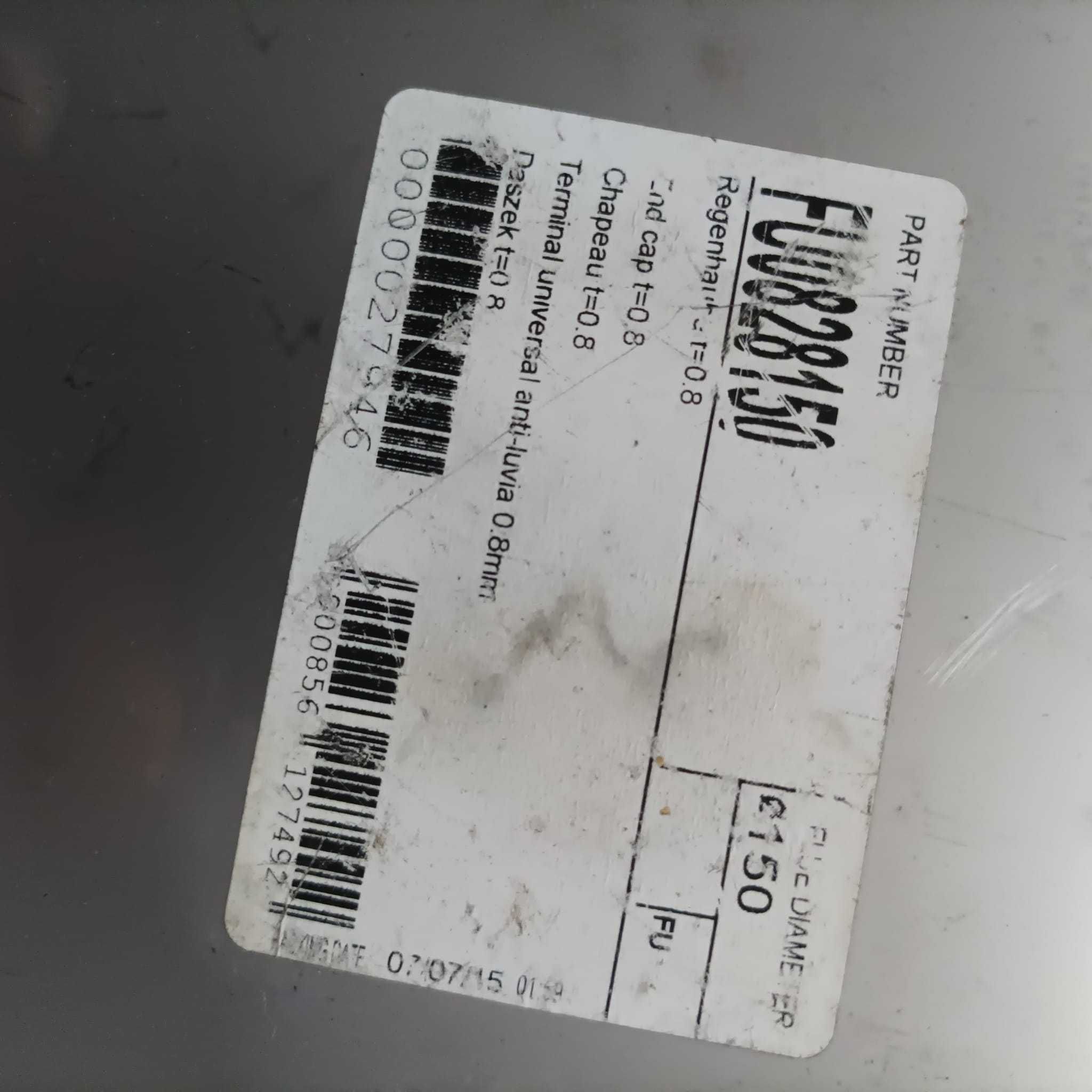 Daszek nasada na komin fi 150 gr. 0,8mm