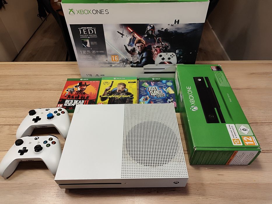 XBOX ONE S + Kinect + Adapter + Pady + Gry