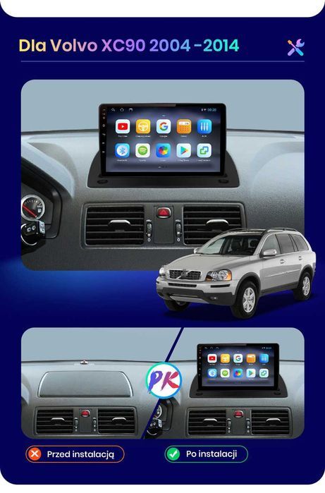 Radio android Volvo XC90 2004:2013r wifi gps
