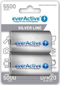 Akumulatorki R20 D blister 2 sztuki EverActive Ni-MH 5500 mAh