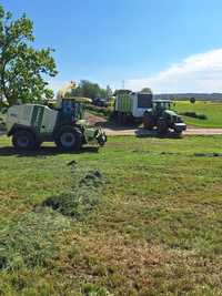Usługi rolnicze  zbiór trawy przyczepami i sieczkarnią