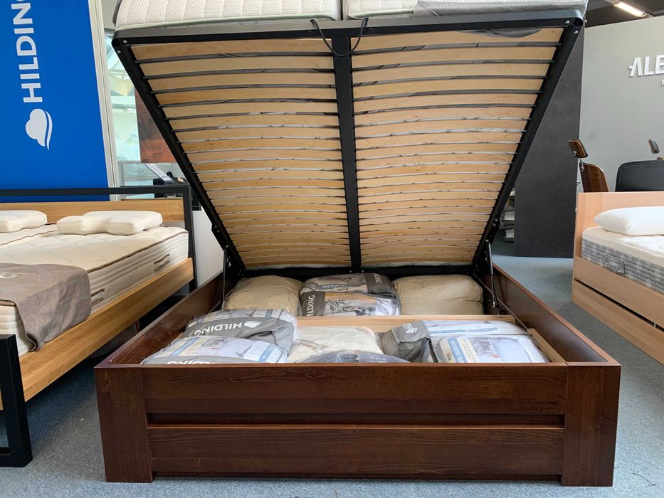 Łóżko Drewmax LK192 BOX bukowe z pojemnikiem 160x200 - Ekspozycyjne