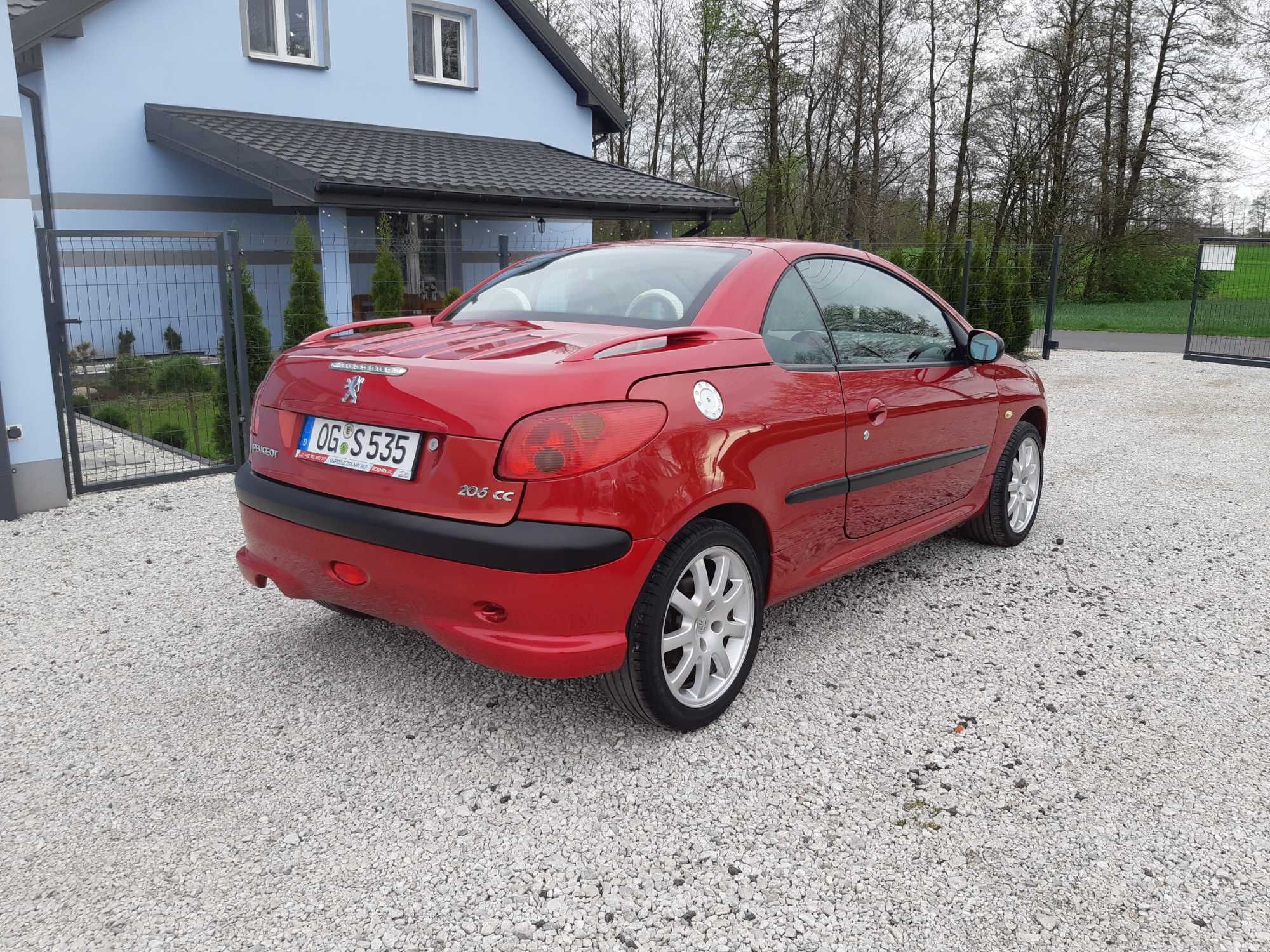 Peugeot 206 CC 1,6 16V Opłacony Klima Skóra Zamiana Serwis Bez Rdzy