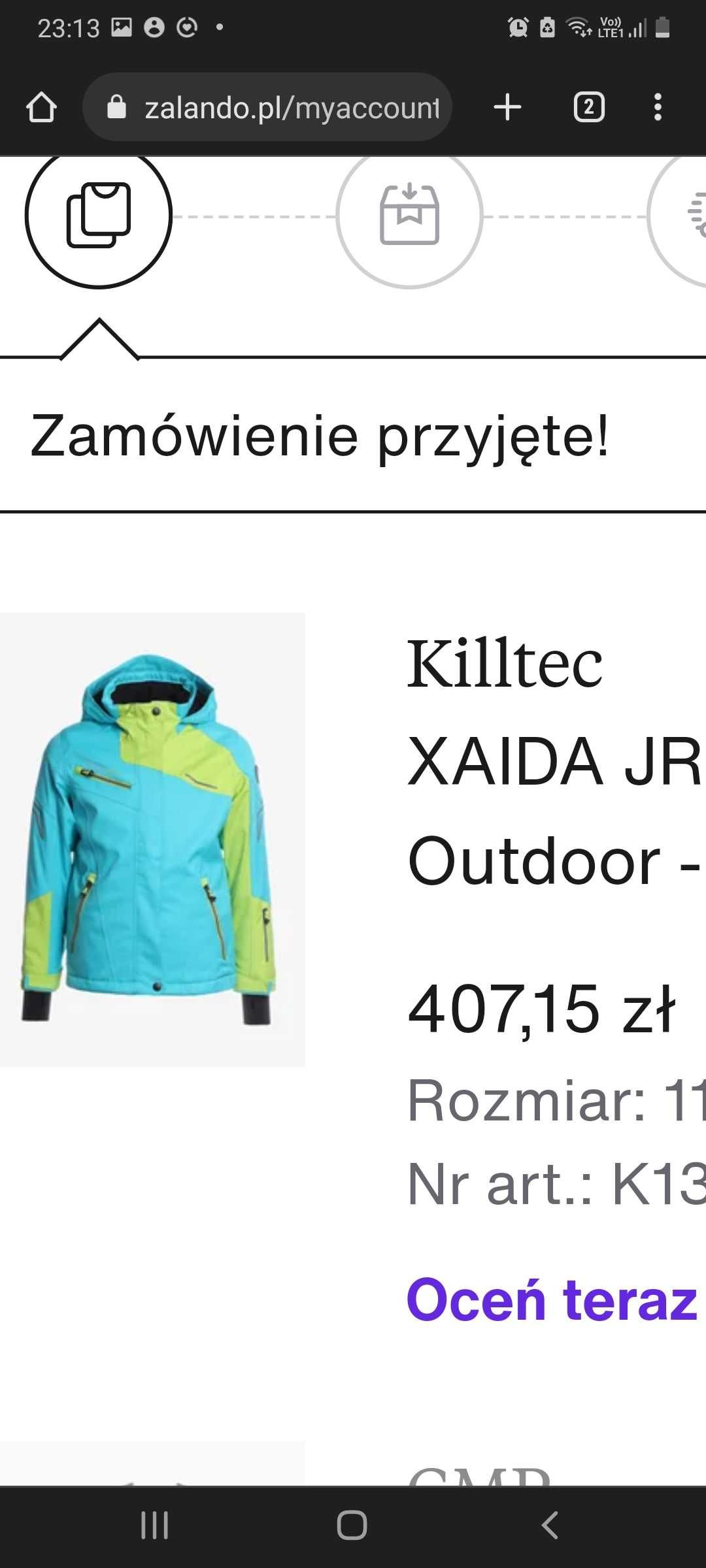 kurtka narciarska ok 122 -134 Killtec SUPER