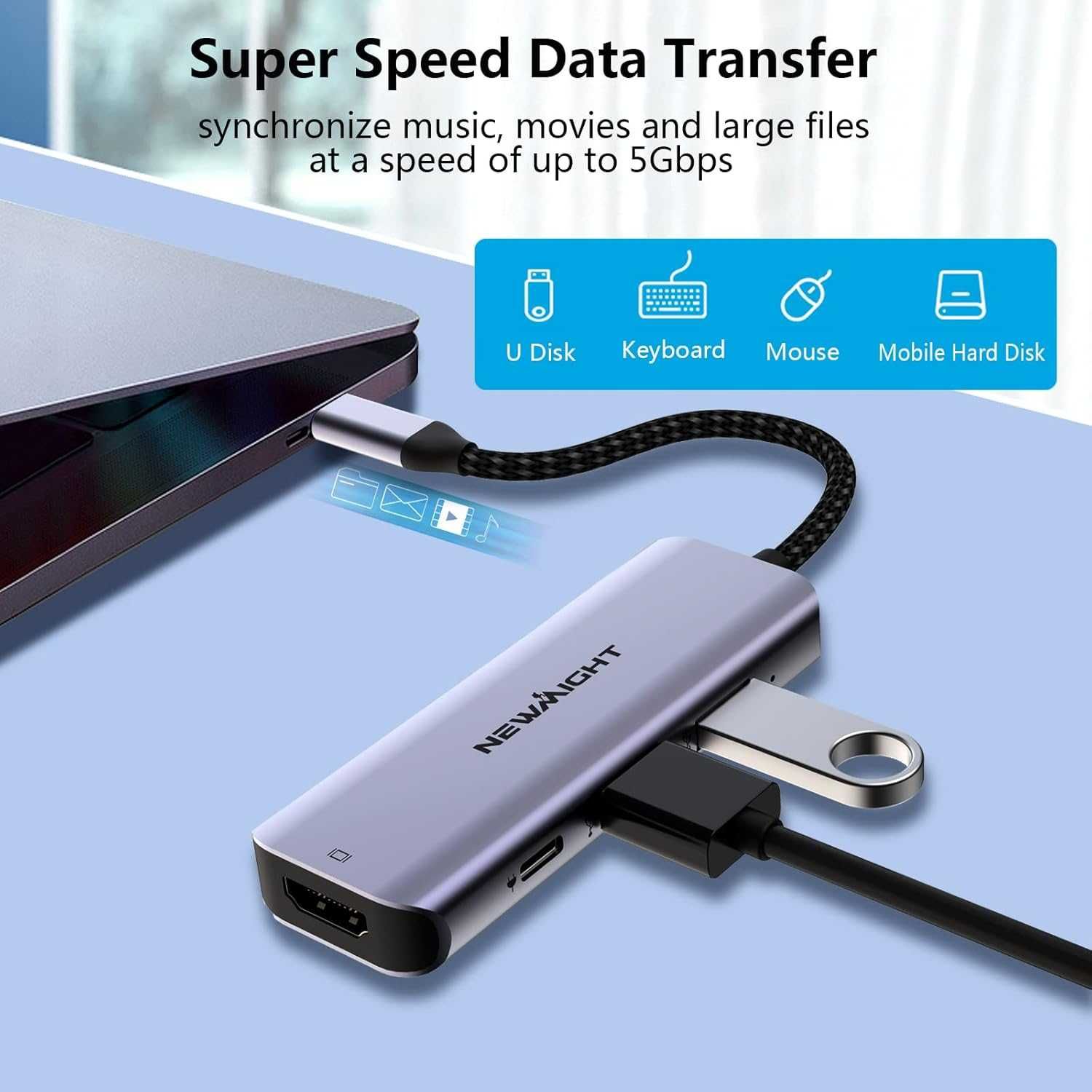 Adapter USB C na HDMI USB 4in1 4K Newmight SPP737