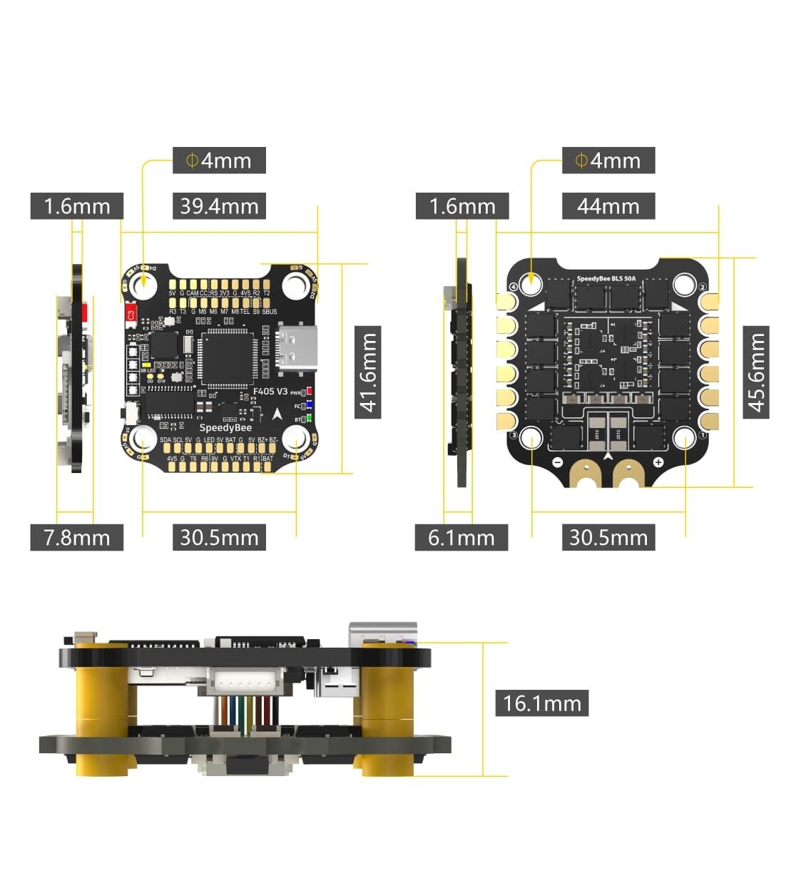 Стек FPV SpeedyBee F405 V3 ESC 50A 3-6s