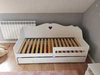 Łóżko dziecięce  rama łóżka 80x160 białe z szufladą
