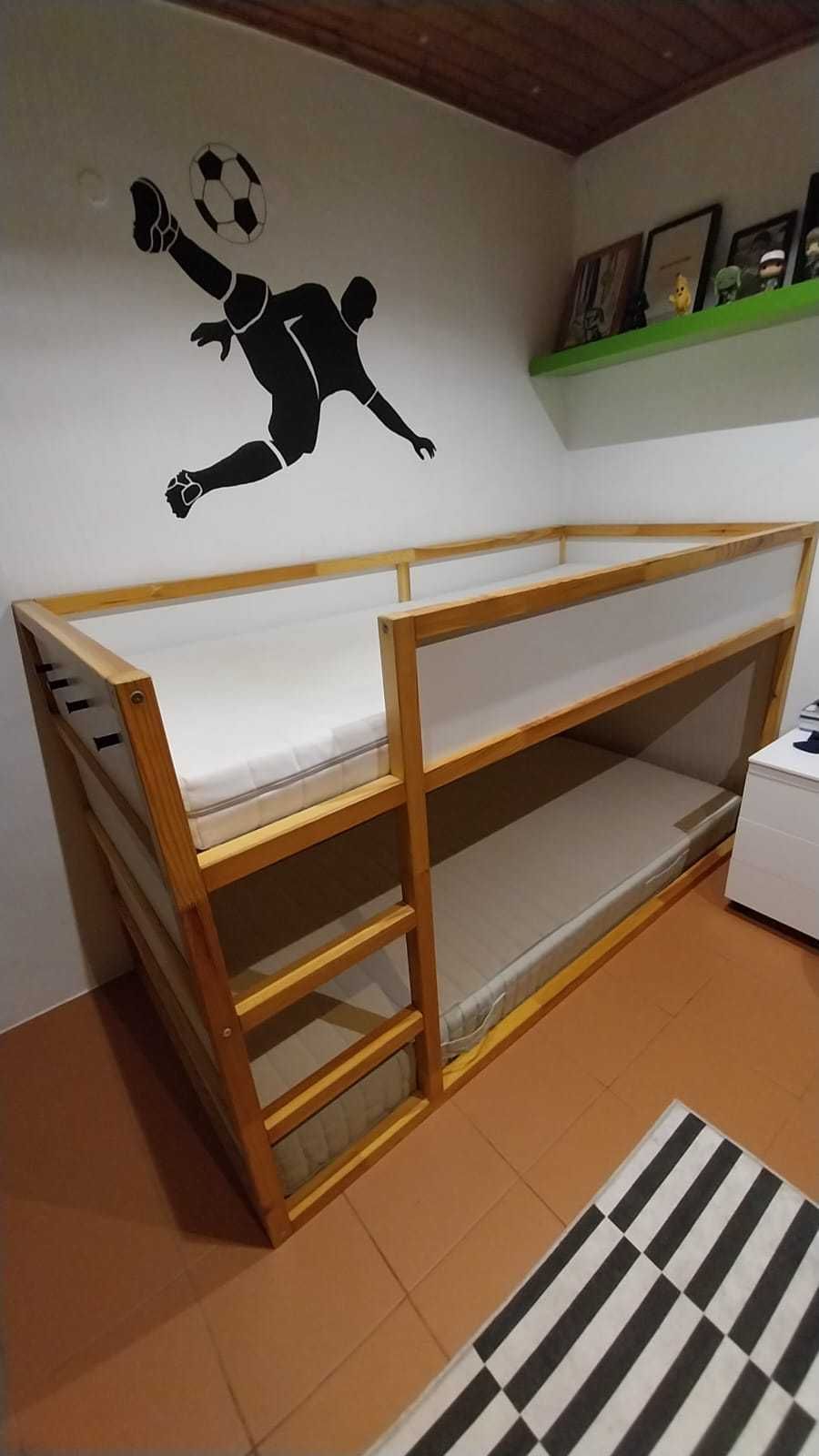 Beliche  - IKEA KURA Cama Reversivel com colchão e estrado extra