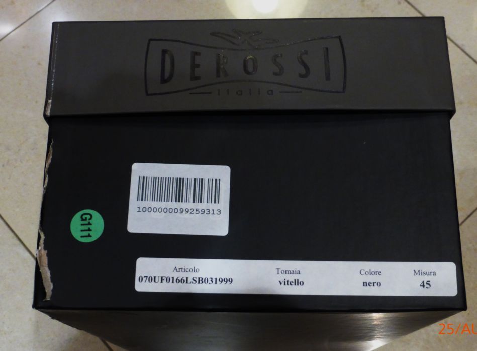 Derossi sapatos oxford pretos em pele tamanho 45