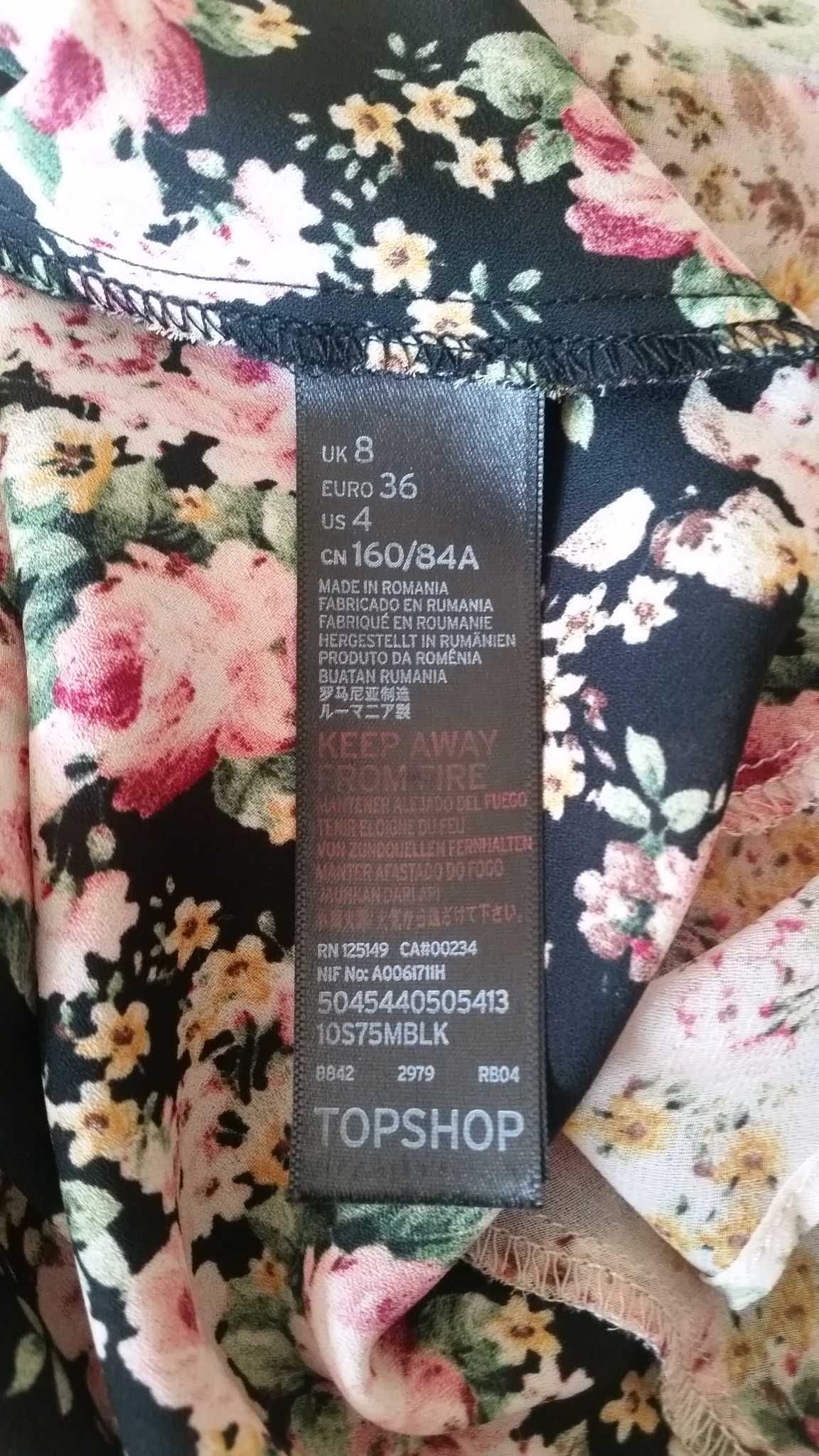 XS S Topshop bdb+ sukienka w różyczki