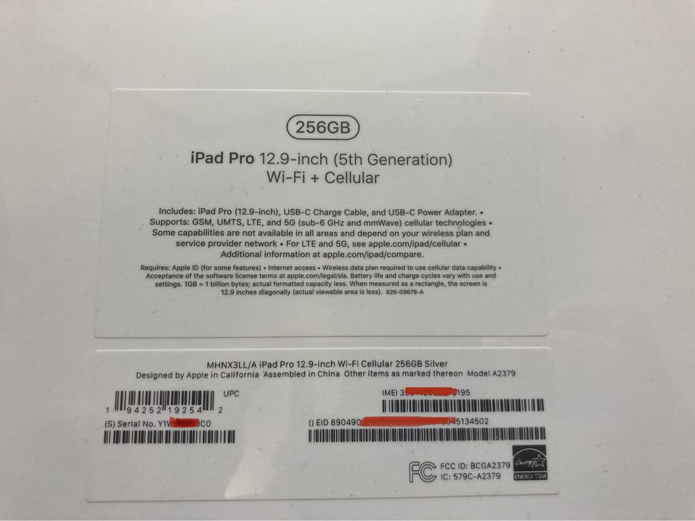Новый, запакованный Apple iPad Pro 12.9 M1 5th 2021 256gb LTE Silver