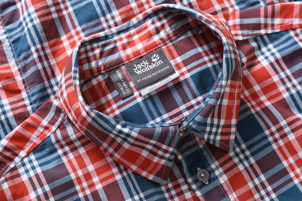 JACK WOLFSKIN SLIM FIT koszula męska z krótkim rękawem w kratkę M k 42