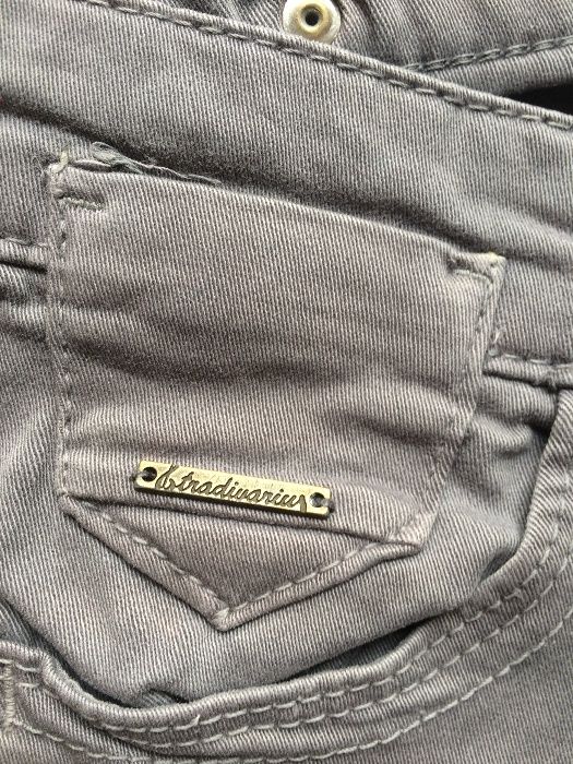 Spodnie Stradivarius, szare, dżins, jeans, szare, rozmiar 40