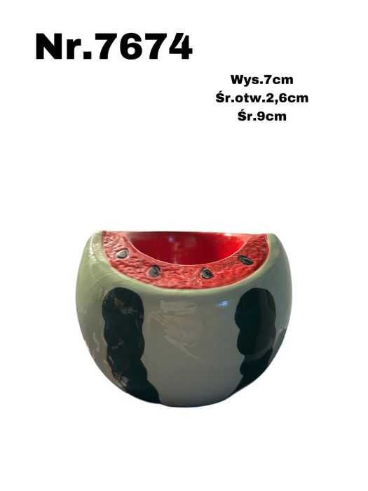 Ceramiczny świecznik w kształcie arbuza nr.7674