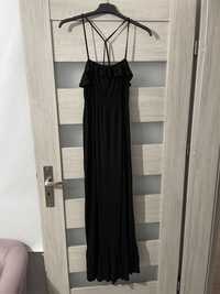 Długa czarna sukienka maxi na ramiączkach M