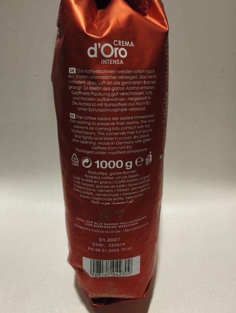 Dallmayr kawa ziarnista 1 kg crema do oro intensaintens 8/10