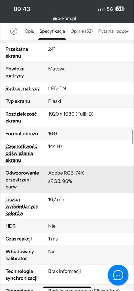 Monitor 144hz benq zowie xl2411p