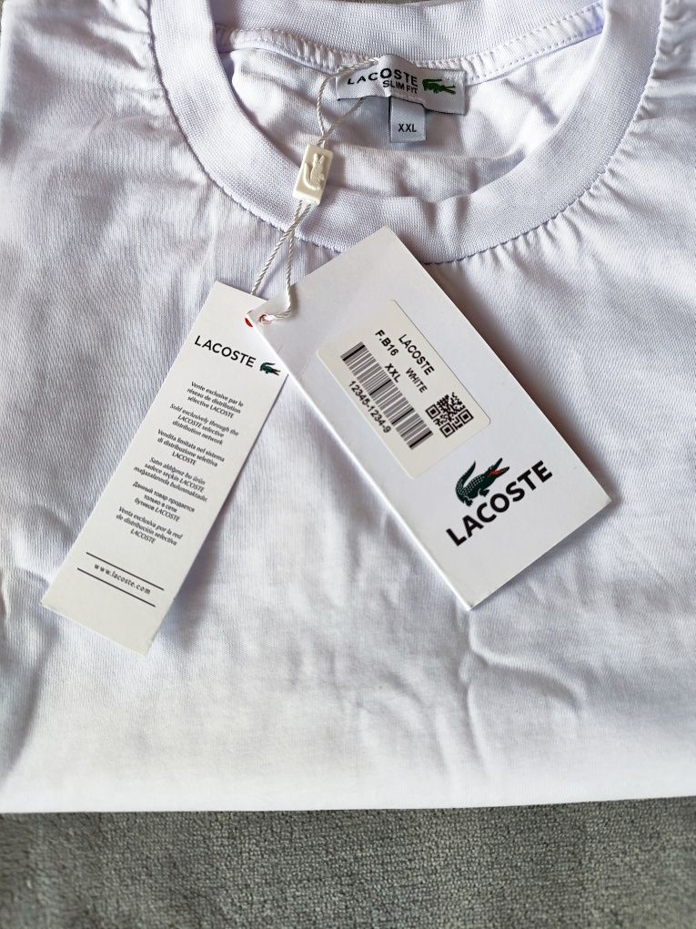 Koszulka męska T-shirt męski Lacoste biały nowy