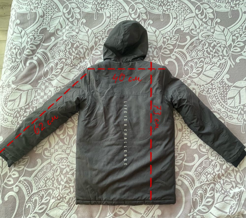 Куртка  зимова для хлопчика, 152-158 см. Сірого кольору