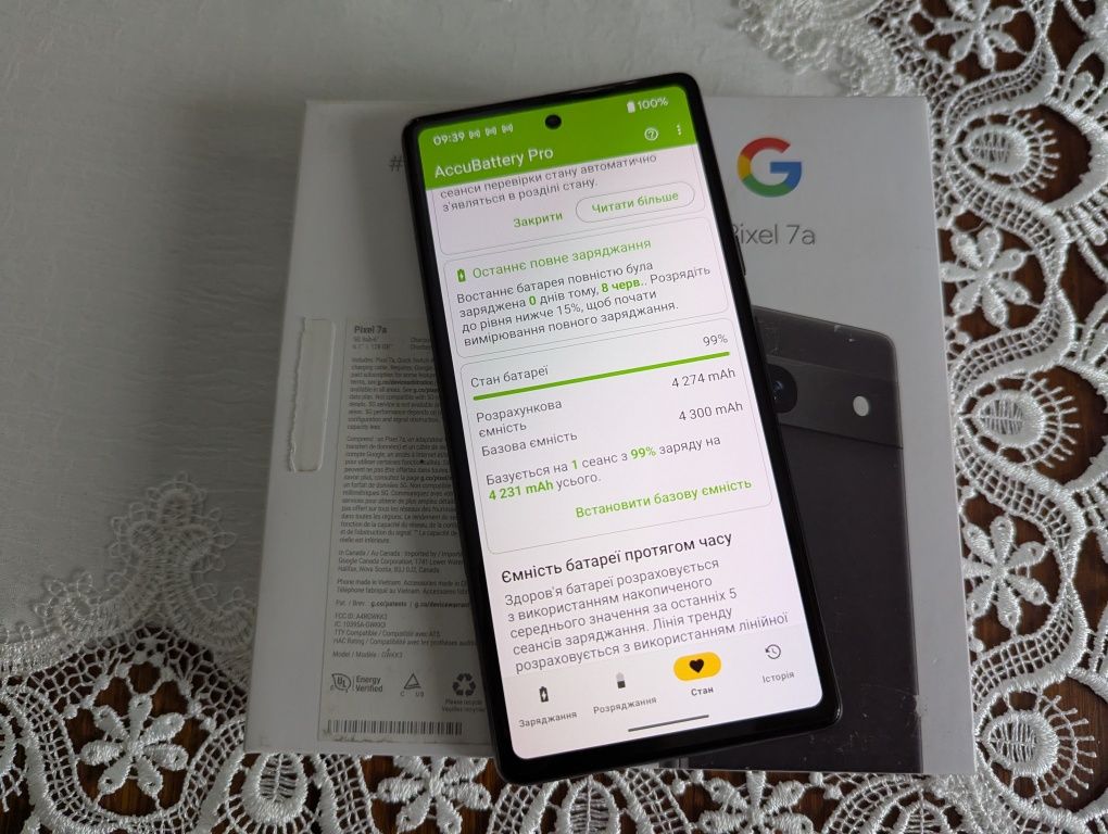 Google Pixel 7a Charcoal 8-128Gb/2-Sim/NFC/Без Вигорання