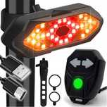 Lampka rowerowa LED tył kierunkowskazy + pilot USB sztyca tylna