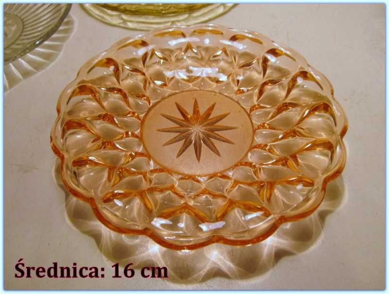Talerzyki deserowe 15 cm SZKŁO PRASOWANE Ząbkowice