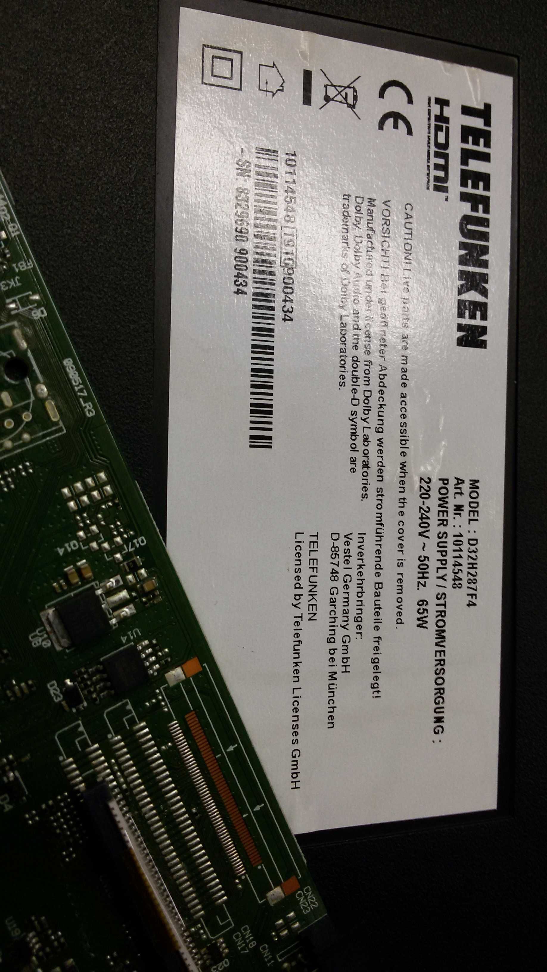 17mb140 tv led telefunquen d32h287f4