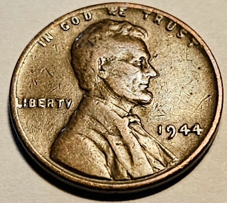 1 one Lincoln Cent 1944 USA Wheat Penny 3.0 g !