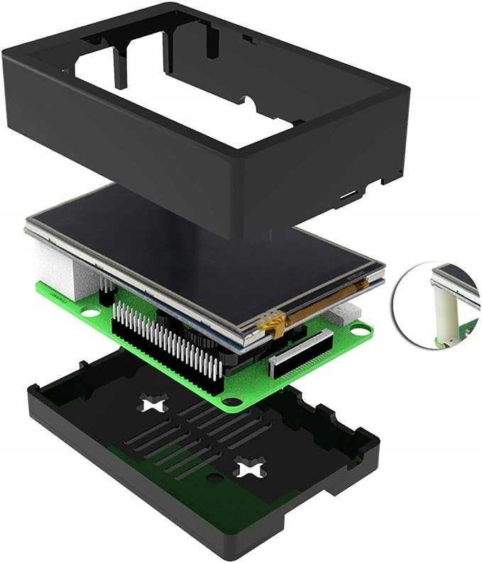 Jun-Saxifragelec Obudowa + dotykowy Wyświetlacz ekran Raspberry Pi 4