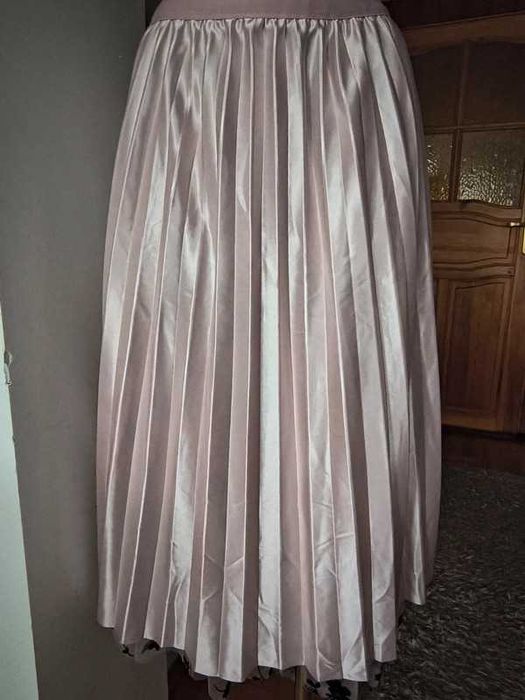 Dwustronna spódnica plisowana tiulowa czarne róże kwiaty pudrowy róż