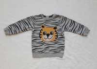 bluza h&m 86 bez kaptura dresowa tygrys tygrysek bez ocieplenia