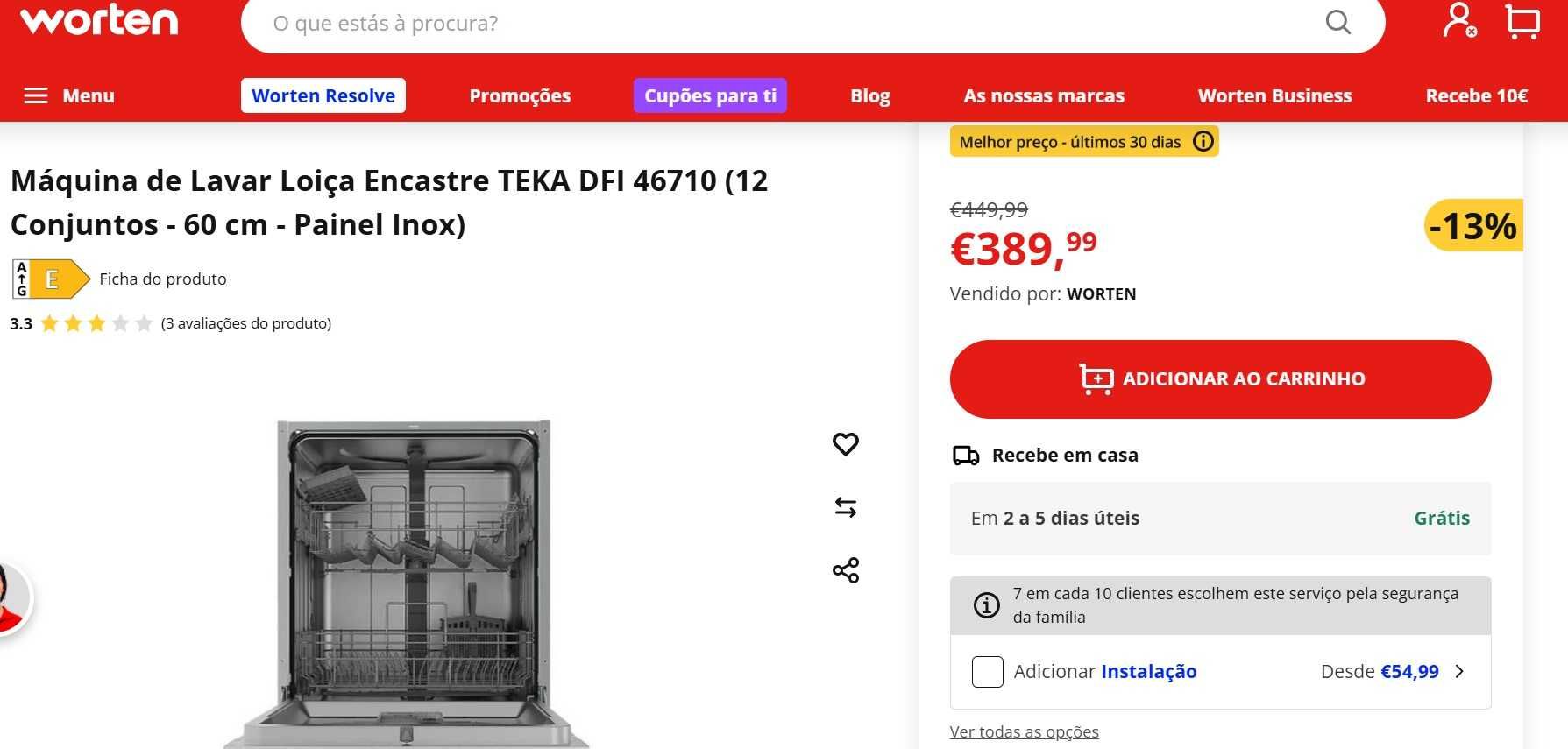 Maquina Lavar Loiça TEKA DFI 4670 - ENCASTRE