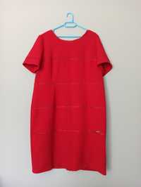 Sukienka damska elegancka czerwona rozmiar 52