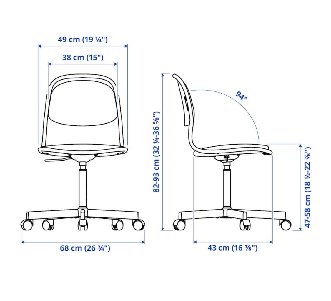 Fotele do biurka dla starszych dzieci ORFJALL - IKEA