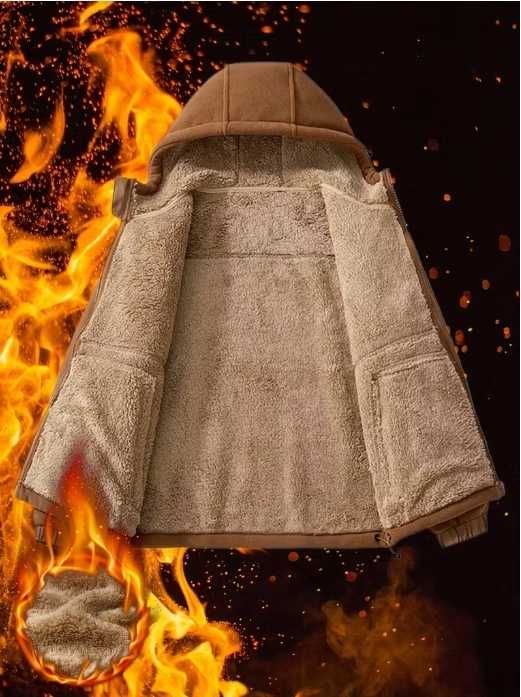 Мужская куртка-толстовка с флисовым мехом и капюшоном !