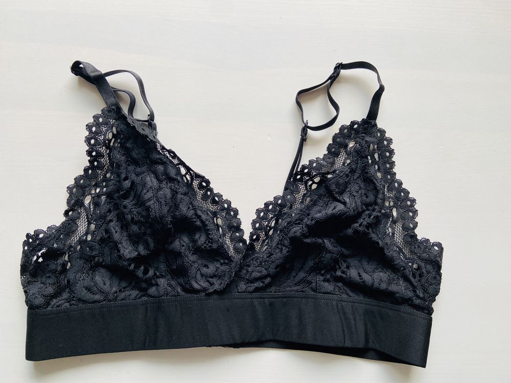 H&M koronkowy stanik nieusztywniany 70/ 75 C